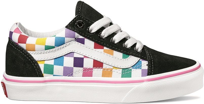 Vans UY Old Skool Checkerboard Rainbow/True White 33 - obrázek 1