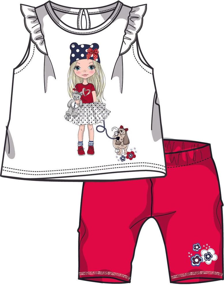 Mix 'n Match dívčí letní set 86 bílá/červená - obrázek 1