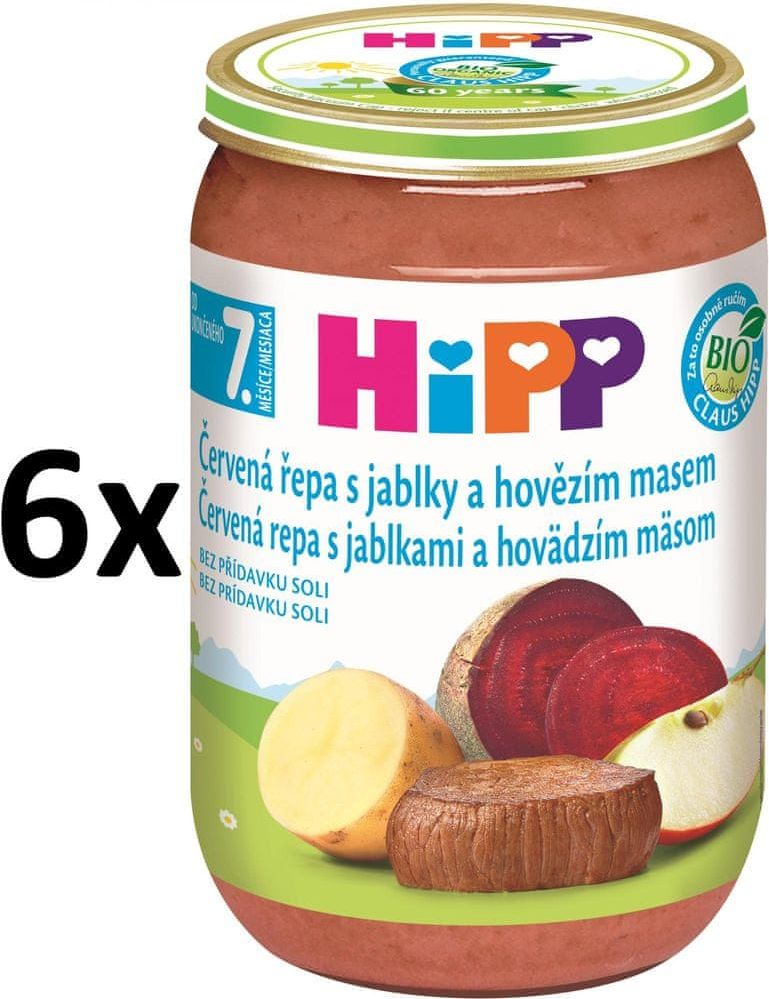 HiPP BIO Červená řepa s jablky a hovězím - 6x220g - obrázek 1