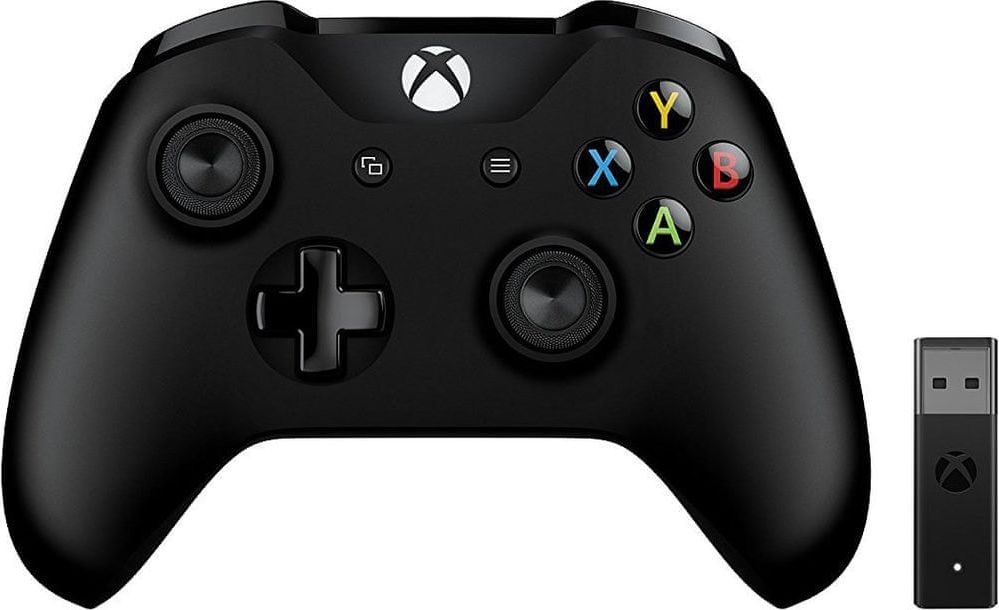 Microsoft Xbox ONE S ovladač, černý + bezdrátový adaptér pro Win 10 v2 (4N7-00002) - obrázek 1