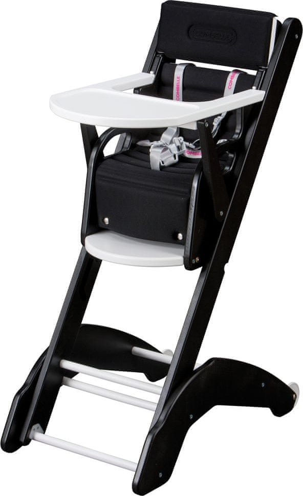 Candide Jídelní židlička Combelle 2v1 EVO, černo-bílá - obrázek 1