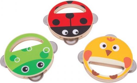 Bigjigs Toys tamburína 1ks žlutá - obrázek 1