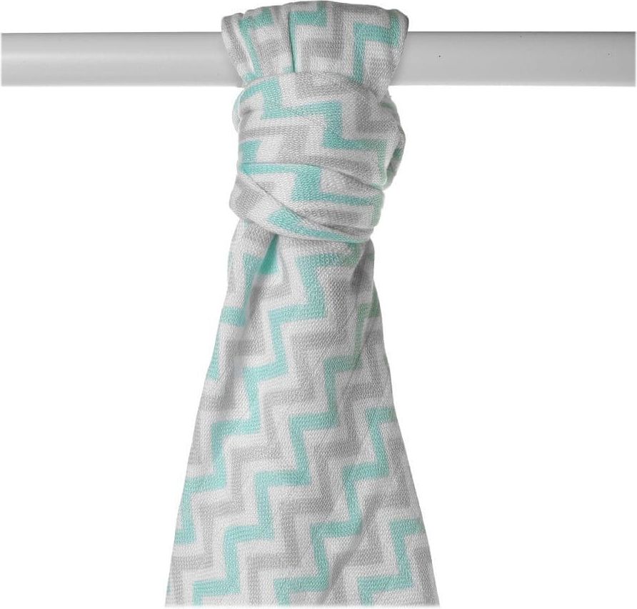 KIKKO Bambusová osuška XKKO BMB Scandinavian 90x100 cm Mint Chevron - obrázek 1