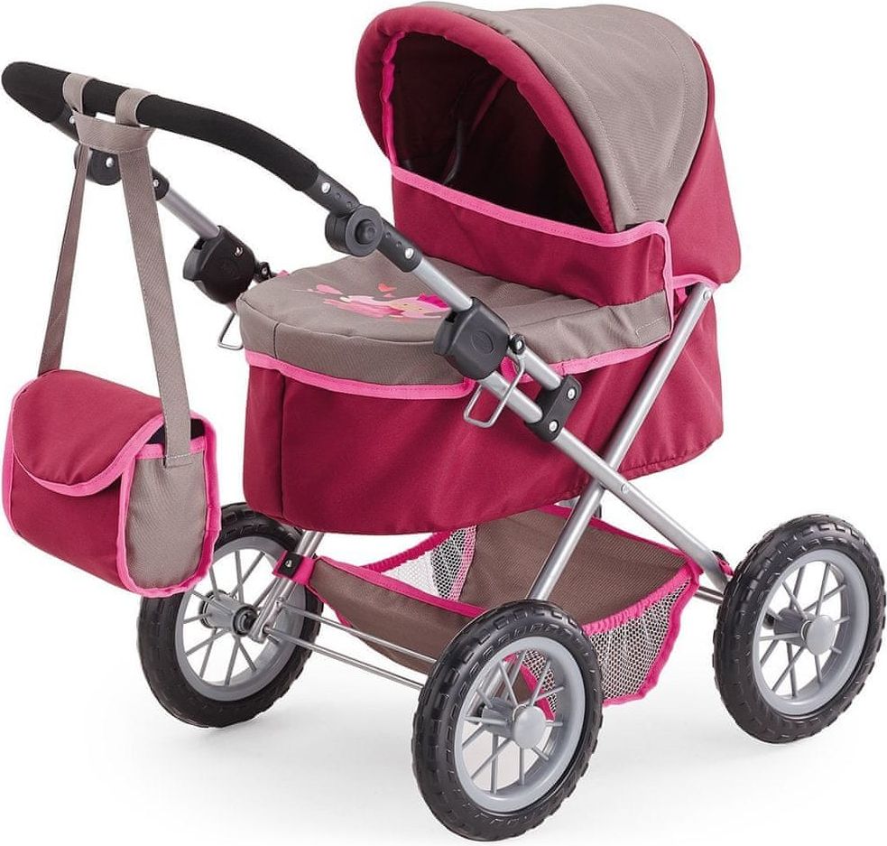 Bayer Design Trendy kočárek pro panenky červená/antracit - obrázek 1