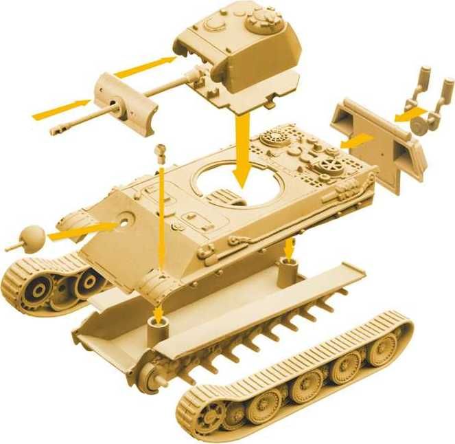 ITALERI Easy to Build World of Tanks 34104 - Panther (1:72) - obrázek 3