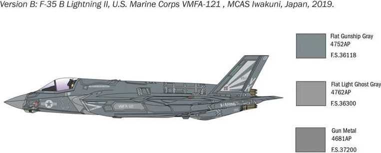 ITALERI Model Kit letadlo 1425 - F-35 B Lightning II STOVL version (1:72) - obrázek 3