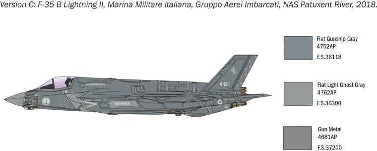 ITALERI Model Kit letadlo 1425 - F-35 B Lightning II STOVL version (1:72) - obrázek 4