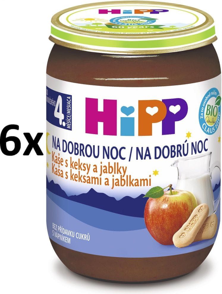 HiPP BIO Kaše na dobrou noc s keksy a jablky 6×190 g - obrázek 1