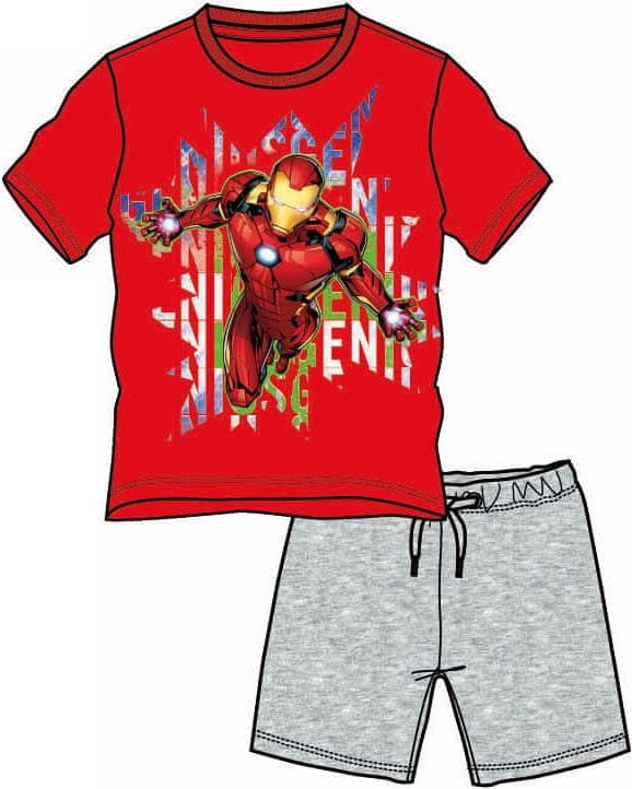 Disney by Arnetta chlapecký letní set Avengers 98 červená - obrázek 1