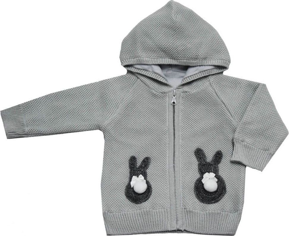 EKO Dívčí svetr s králíčky světle šedý - obrázek 1