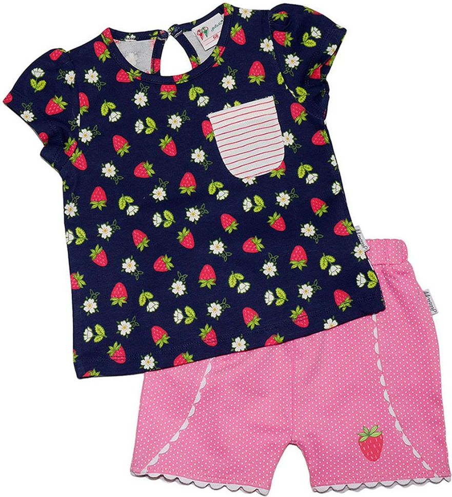 Gelati dívčí set trička a kraťasů Fruits 104 černá/růžová - obrázek 1