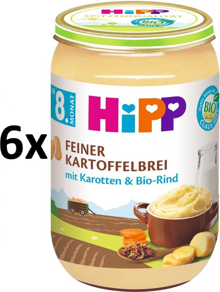 HiPP BIO Jemná bramborová kaše s mrkví a hovězím masem - 6 x 220g - obrázek 1