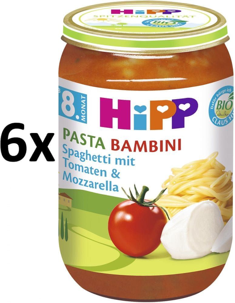 HiPP BIO Rajčata se špagetami a mozzarellou- PASTA BAMBINI - bezmasý - 6 x 220g - obrázek 1