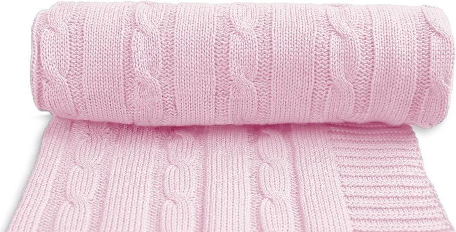 T-Tomi Dětská pletená deka, růžová - obrázek 1