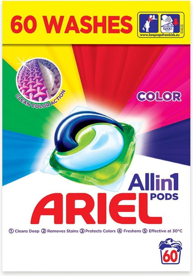 Ariel All in 1 Color gelové kapsle 60 ks - obrázek 1