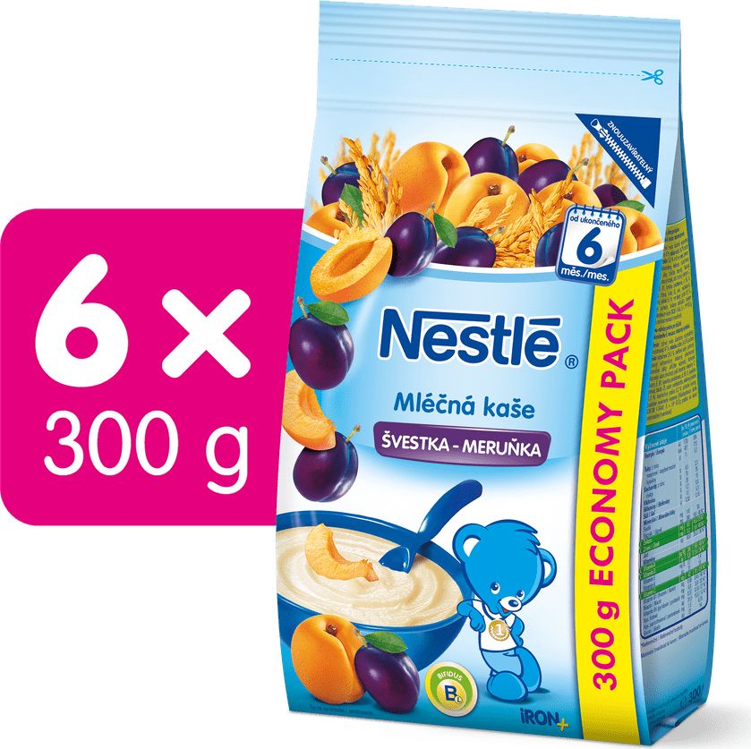Nestlé Mléčná kaše Švestka a Meruňka 6x300g - obrázek 1
