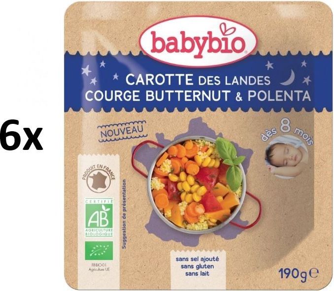 Babybio Mrkev s máslovou dýní a polentou 6x190 g - obrázek 1