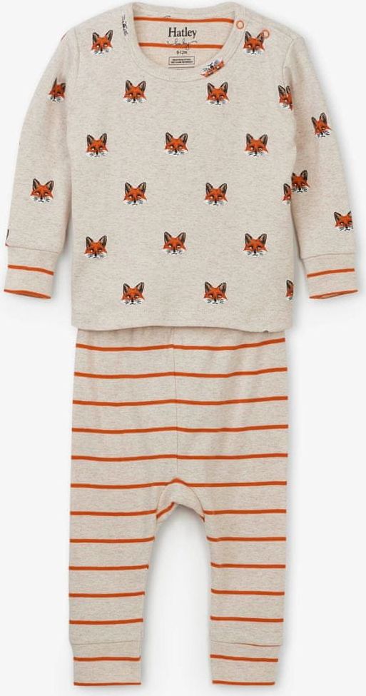 Hatley dětské pyžamo s liškou 86 - 92 béžová - obrázek 1