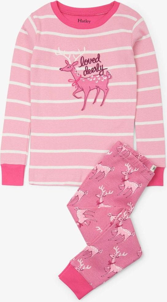 Hatley dívčí pyžamo se srnkou 146/152 růžová - obrázek 1