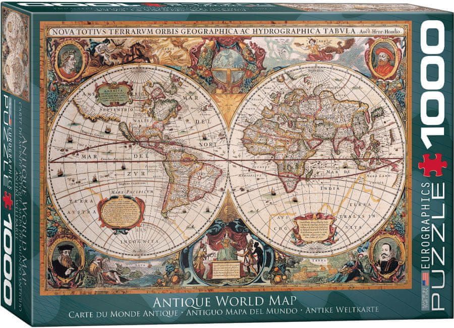 EuroGraphics Puzzle 1000 dílků Antique World Map - obrázek 1