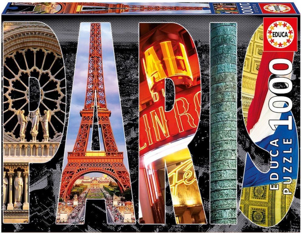 Educa Puzzle 1000 dílků Collage - Paris - obrázek 1
