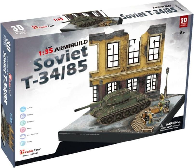 CubicFun Puzzle 213 dílků 3D Puzzle - Soviet T34/85 - Difficulty: 7/8 - obrázek 1