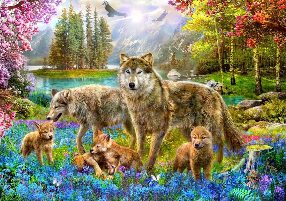 Blue Bird Puzzle 1500 dílků Spring Wolf Family - obrázek 1
