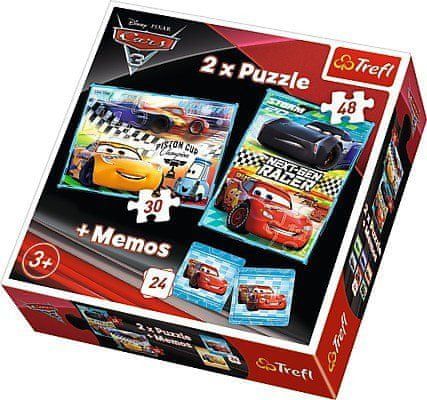 Trefl 2 Puzzles + Memo - Cars - obrázek 1