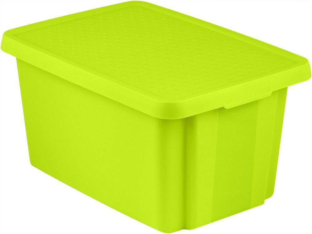 Curver Úložný box ESSENTIALS 45 l s víkem zelený - obrázek 1