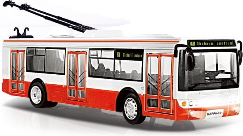 Rappa Trolejbus hlásí zastávky česky s funkčními dveřmi, 28 cm - obrázek 1