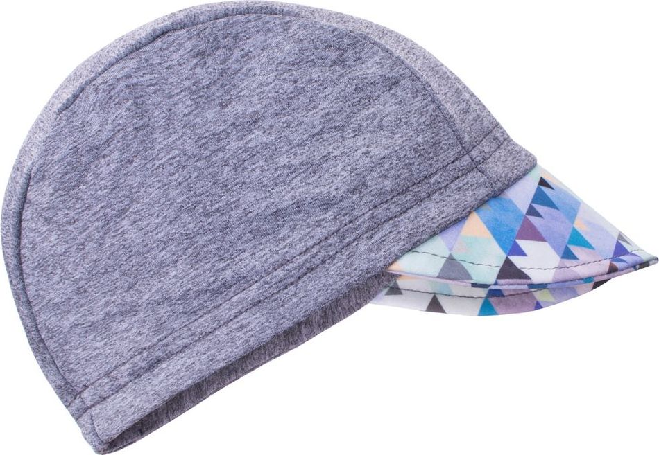 Unuo chlapecká čepice s kšiltem Mini trojúhelníčky UV 50+ 42-44 šedá - obrázek 1