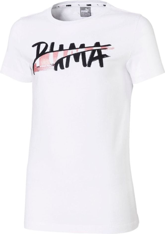 Puma dívčí tričko Alpha Logo 152 bílá - obrázek 1