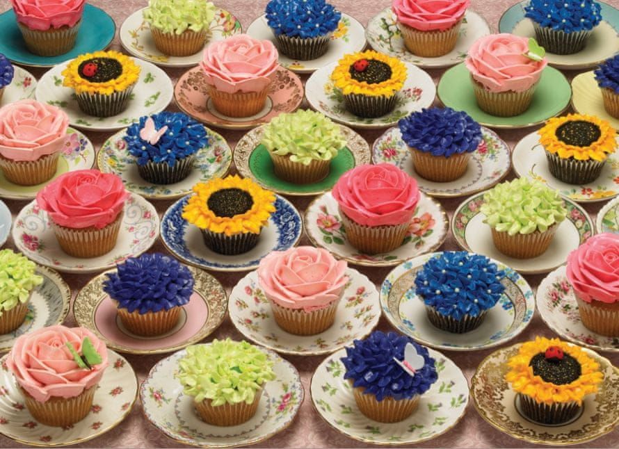 Cobble Hill Puzzle 1000 dílků Cupcakes and Saucers - obrázek 1