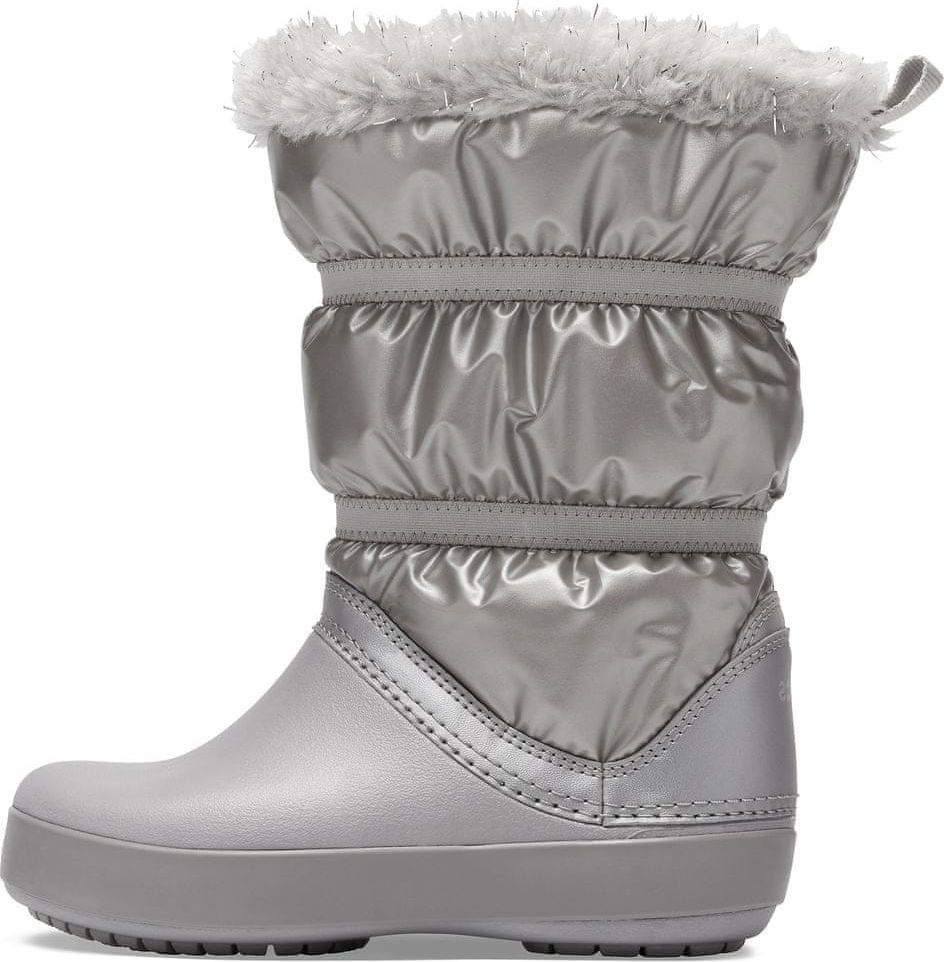 Crocs dívčí sněhule CB LodgePoint Metallic Boot 38,5 stříbrná - obrázek 1