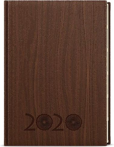 Diář týdenní Oskar krémový papír Wood A5 hnědý - obrázek 1