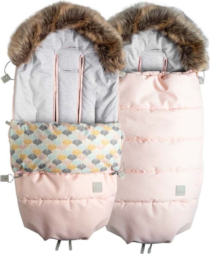 BEZTROSKA fusak s kožešinou 110 cm pink powder - obrázek 1
