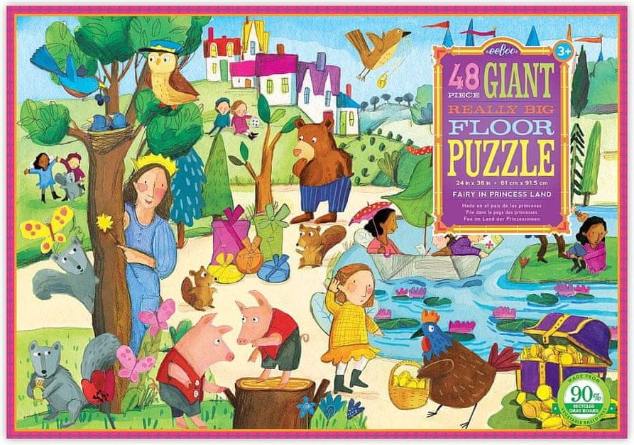 eeBoo Puzzle podlahové Země princezen - obrázek 1