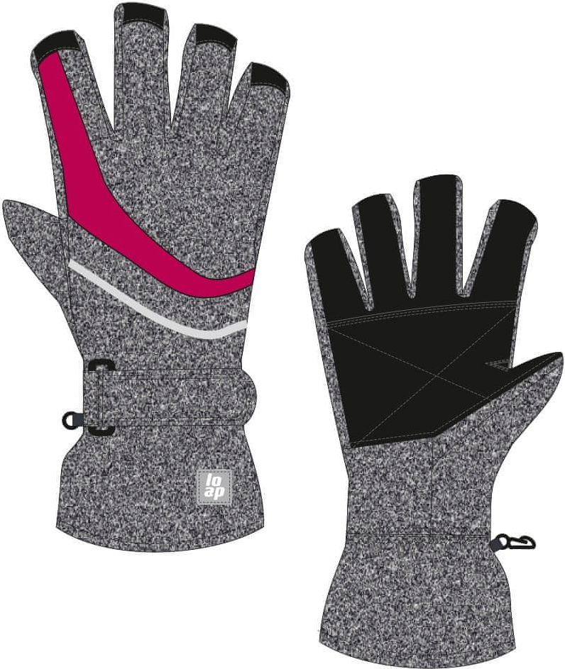 Loap dětské lyžařské rukavice RUFUS 12 šedá - obrázek 1