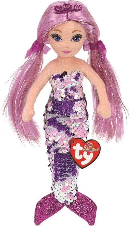 TY Mermaids Lorelei - fialová mořská panna 45 cm s otočnými flitry - obrázek 1