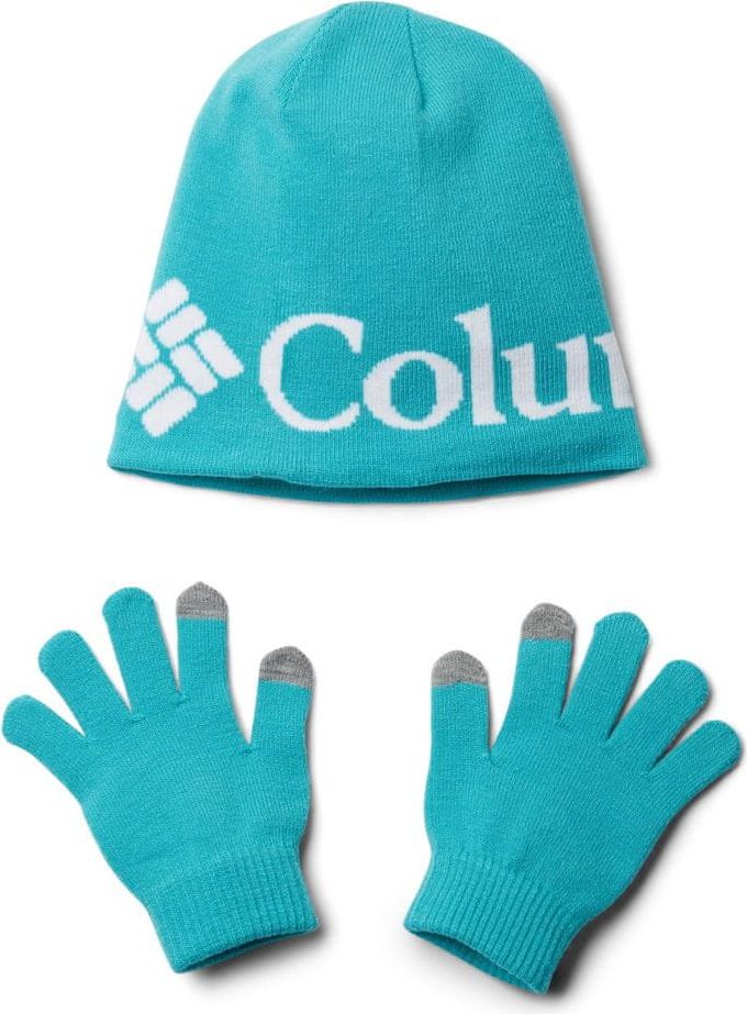 Columbia dětský set čepice a rukavic univerzální tyrkysová - obrázek 1