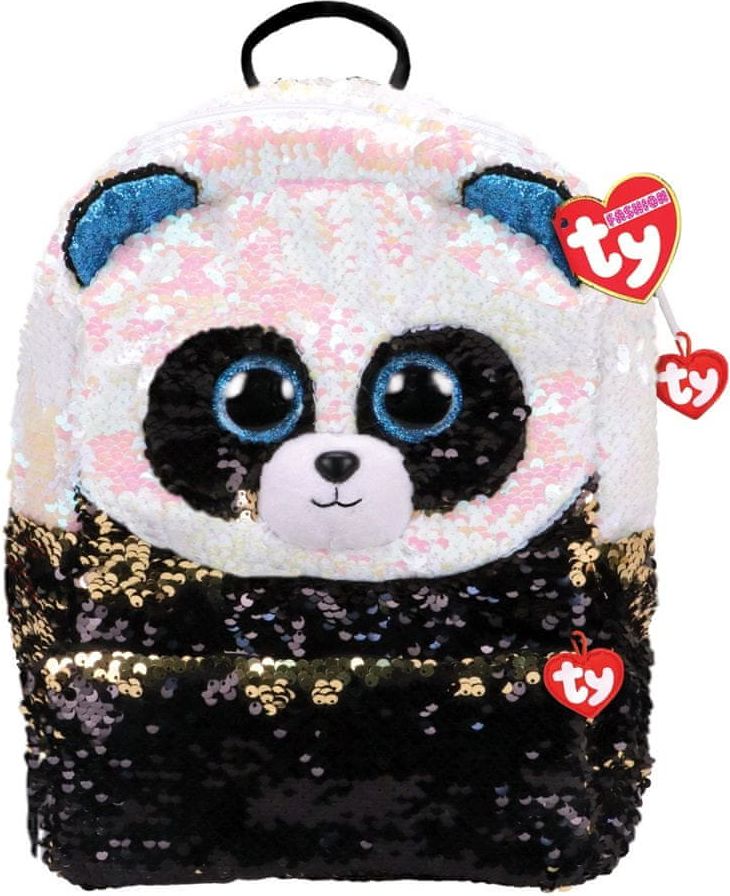 TY Fashion Sequins large batůžek s otočnými flitry Bamboo - panda - obrázek 1