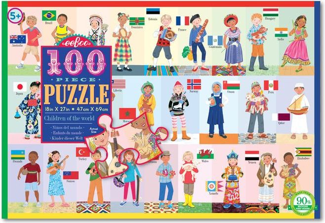 eeBoo Puzzle - Děti z celého světa 100 dílků - obrázek 1