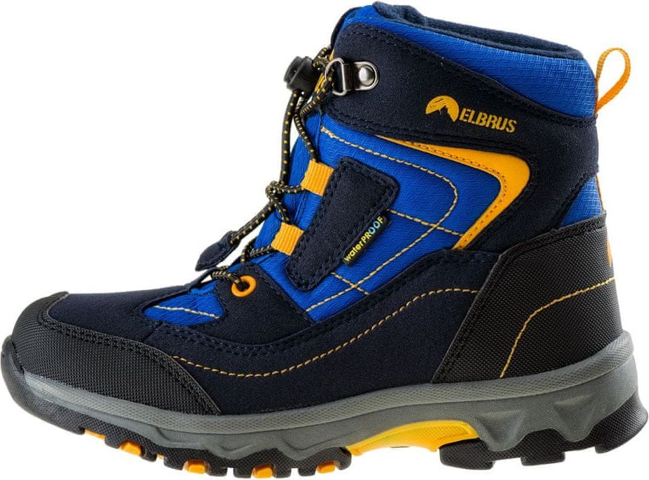 ELBRUS dětská outdoorová obuv Livan Mid WP JR navy/black/lake blue/corn 35 - obrázek 1