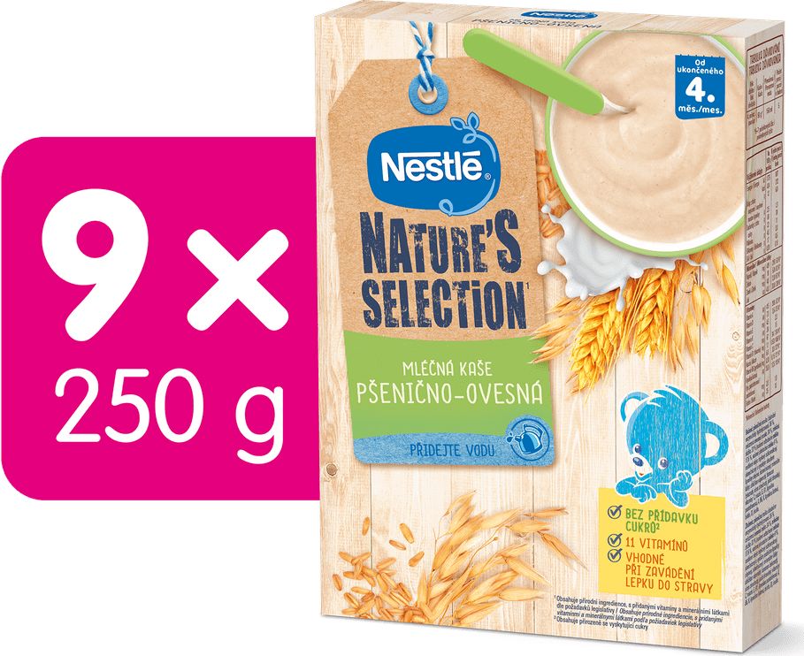 Nestlé Mléčná kaše Pšenično-ovesná 9x250 g - obrázek 1