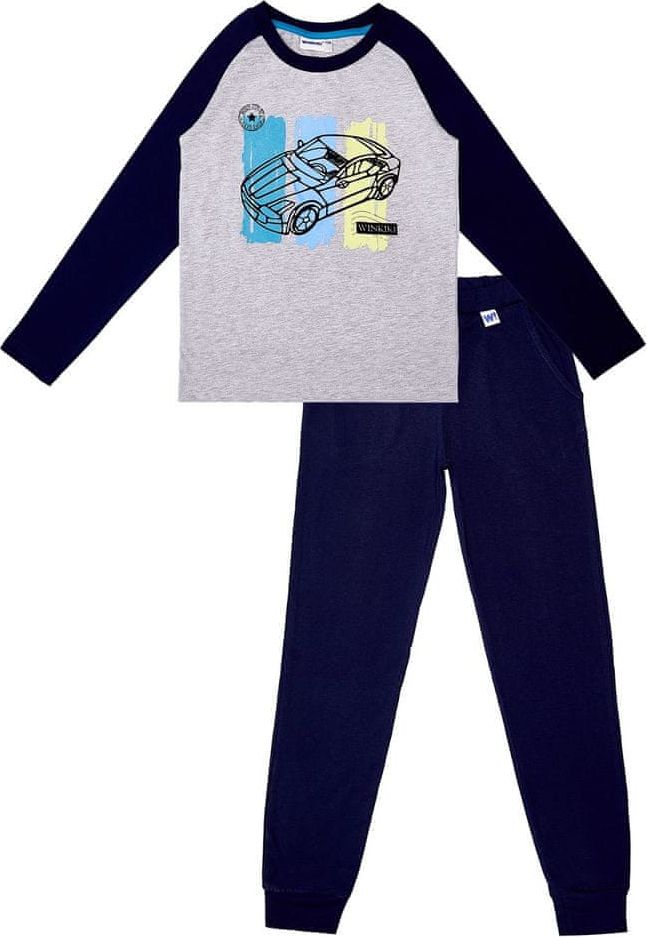 WINKIKI Chlapecké pyžamo 152 šedá/modrá - obrázek 1