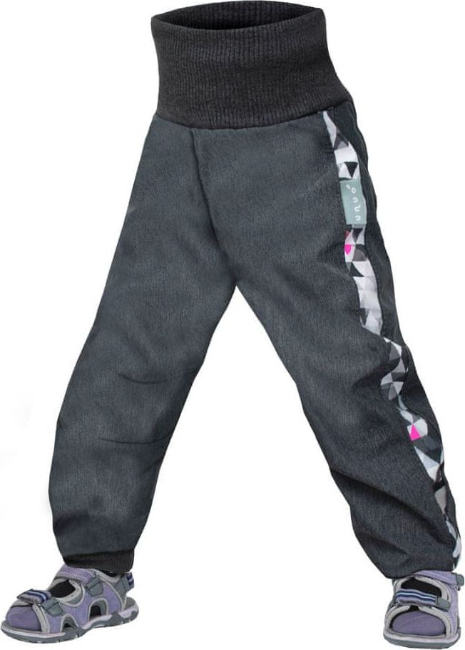 Unuo dívčí softshellové kalhoty s fleecem Street 146 - 152 antracitová - obrázek 1