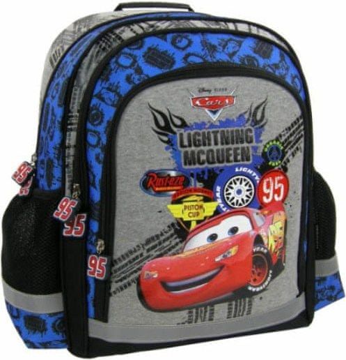 Derform Školní batoh Cars ergonomický 38cm šedý - obrázek 1