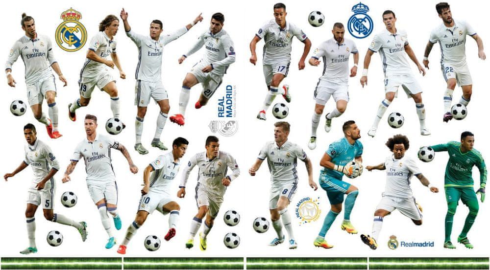 Imagicom Samolepka na zeď fotbalisté FC Real Madrid team 16 hráčů 90x120 cm - obrázek 1