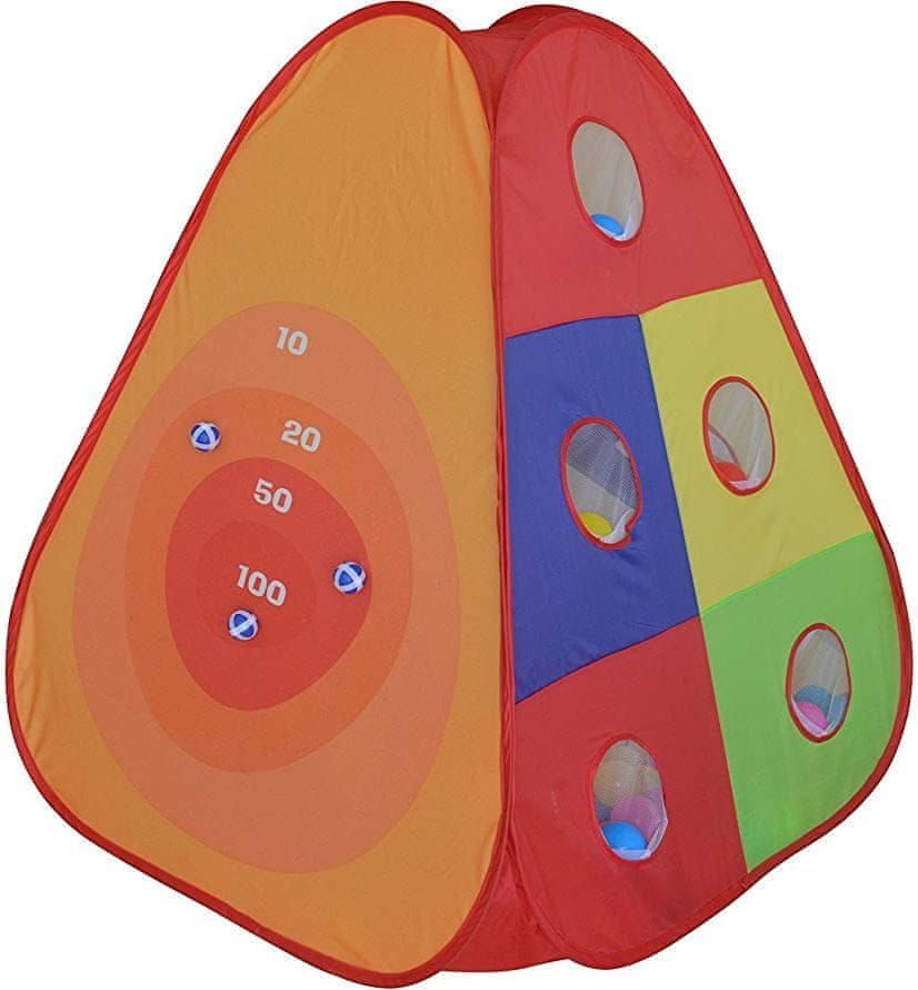 Knorrtoys Dětský hrací stan Bullseye s míčky 30ks + 3 lepící míčky - obrázek 1