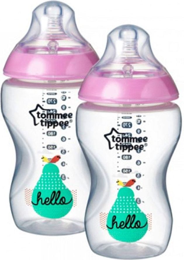 Tommee Tippee Láhev Tommee Tippee C2N 340 ml 2ks růžová ptáčci - obrázek 1